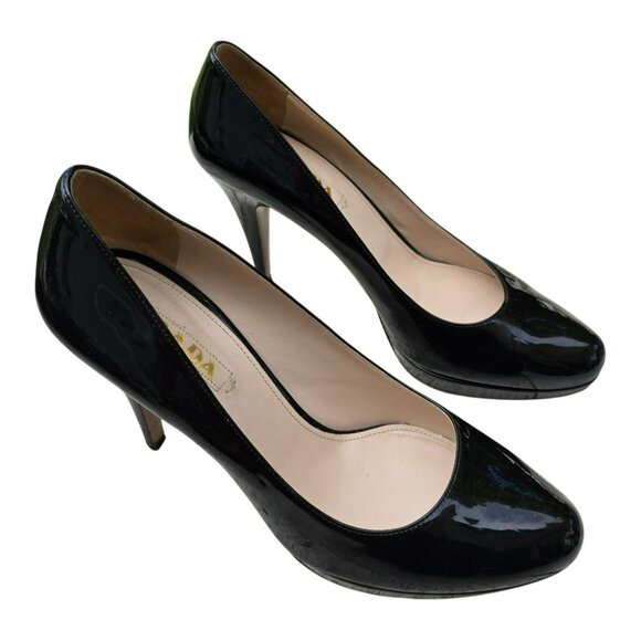 Prada Womens Black Patent Leather High Heel Pumps Size 9 (40.5) JJ4099 - Picture 10 of 16